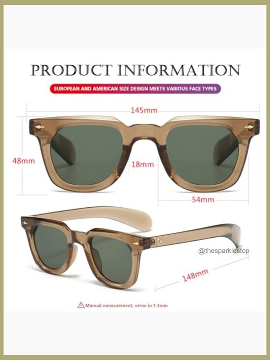Thick Frame Square Sunglasses with HD UV400 Lenses main image 7